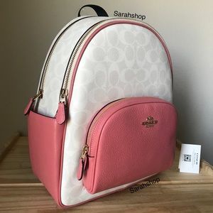 Coach White and Pink Backpack